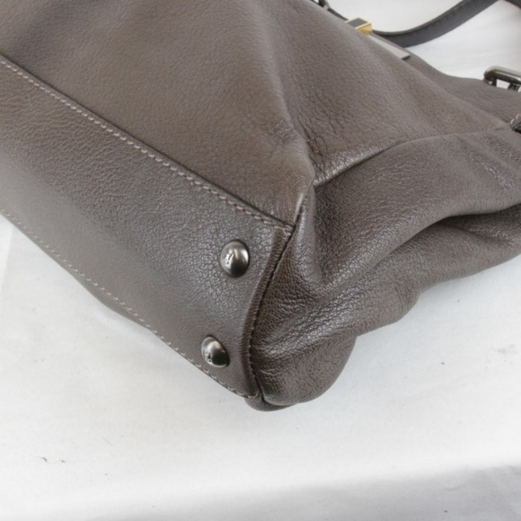 FENDI Brown Leather Peekaboo Bag - Picture 4 of 10